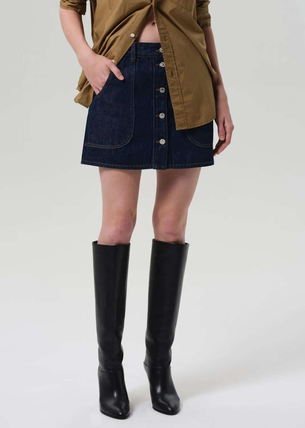 Curved Pocket Mini Skirt in Amherst sold by Citizens Of Humanity product image thumbnail 4