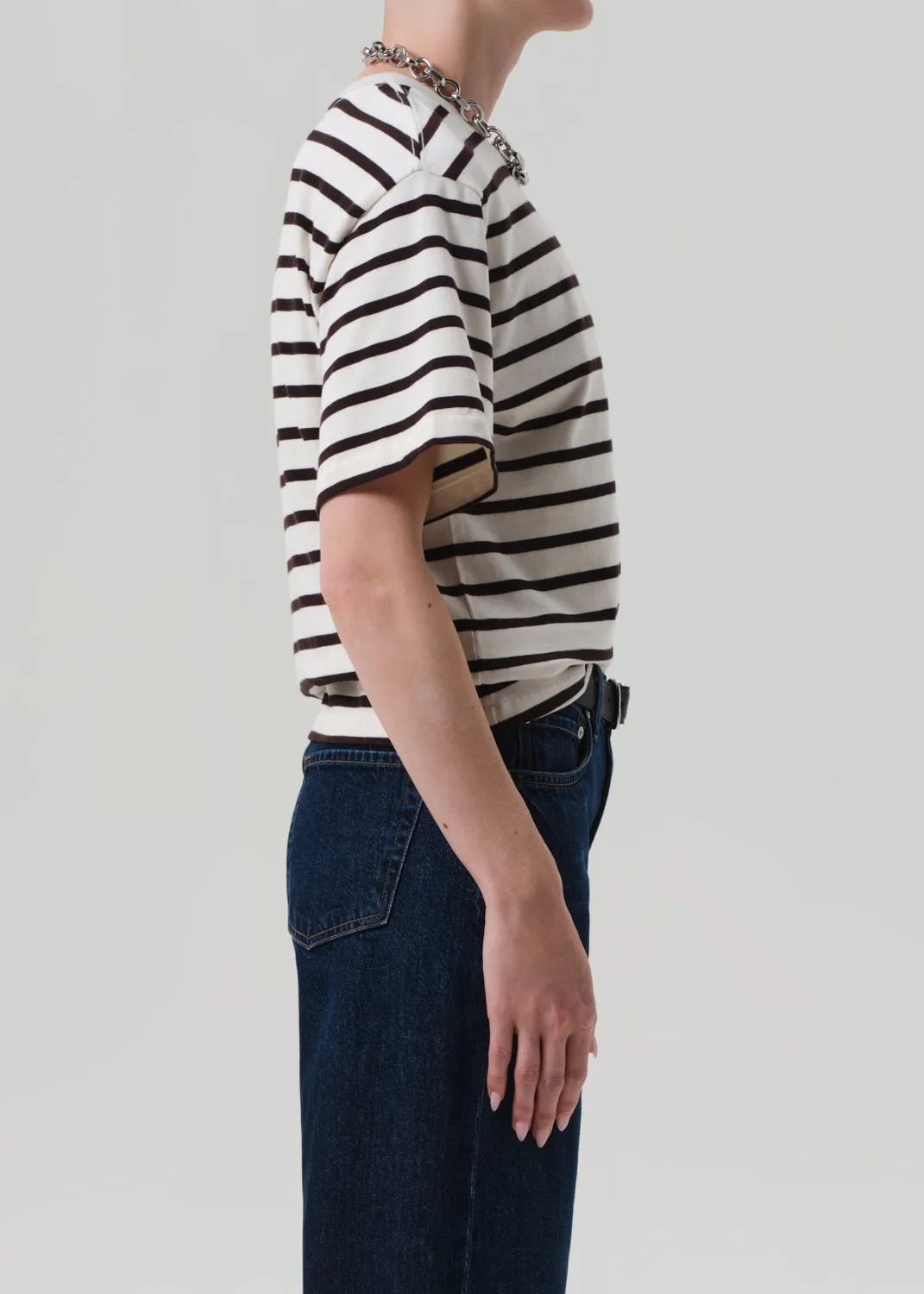 Goldie Tee in Chocolate Stripe sold by Citizens Of Humanity product image thumbnail 3