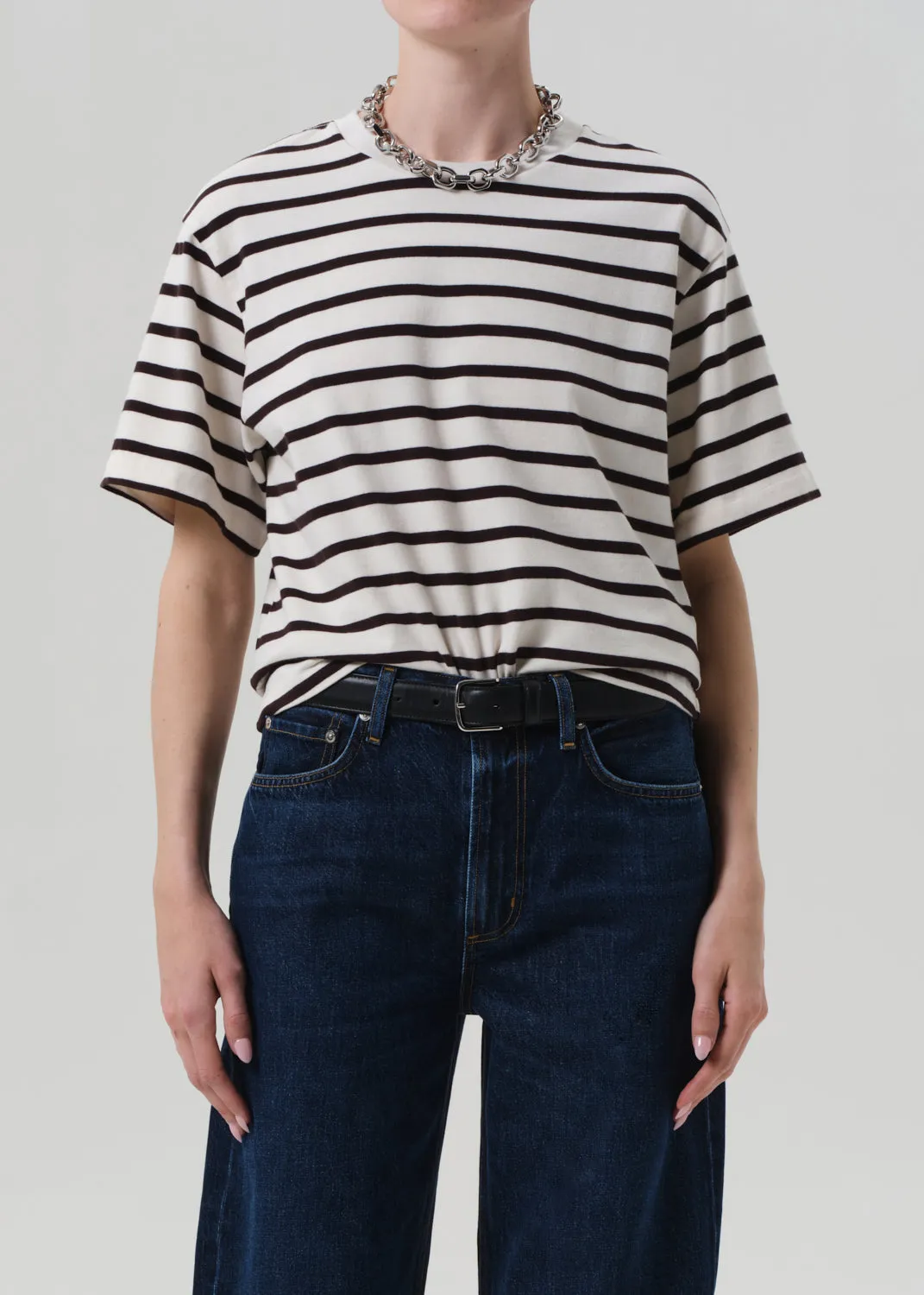 Goldie Tee in Chocolate Stripe sold by Citizens Of Humanity