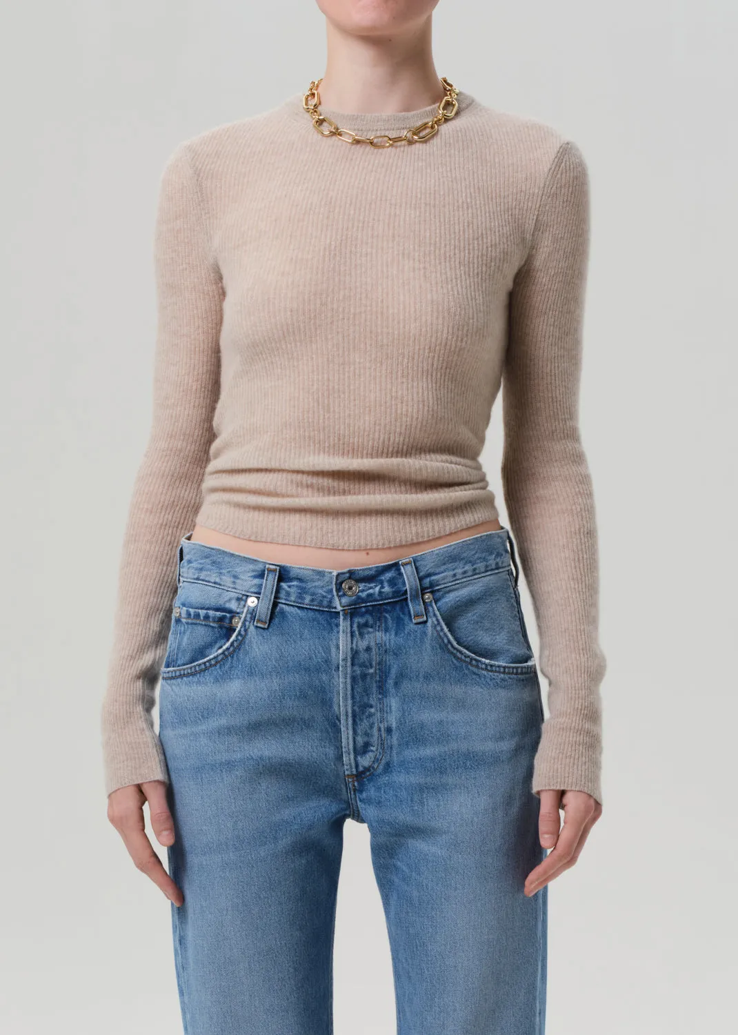 Alessia Crewneck Sweater in Oatmeal sold by Citizens Of Humanity
