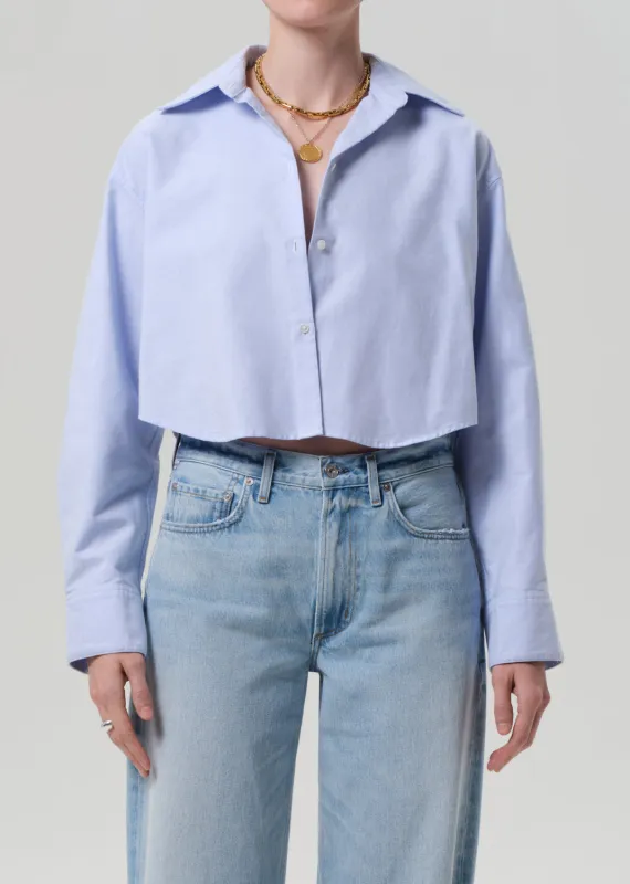 Ana Cropped Shirt in Blue sold by Citizens Of Humanity