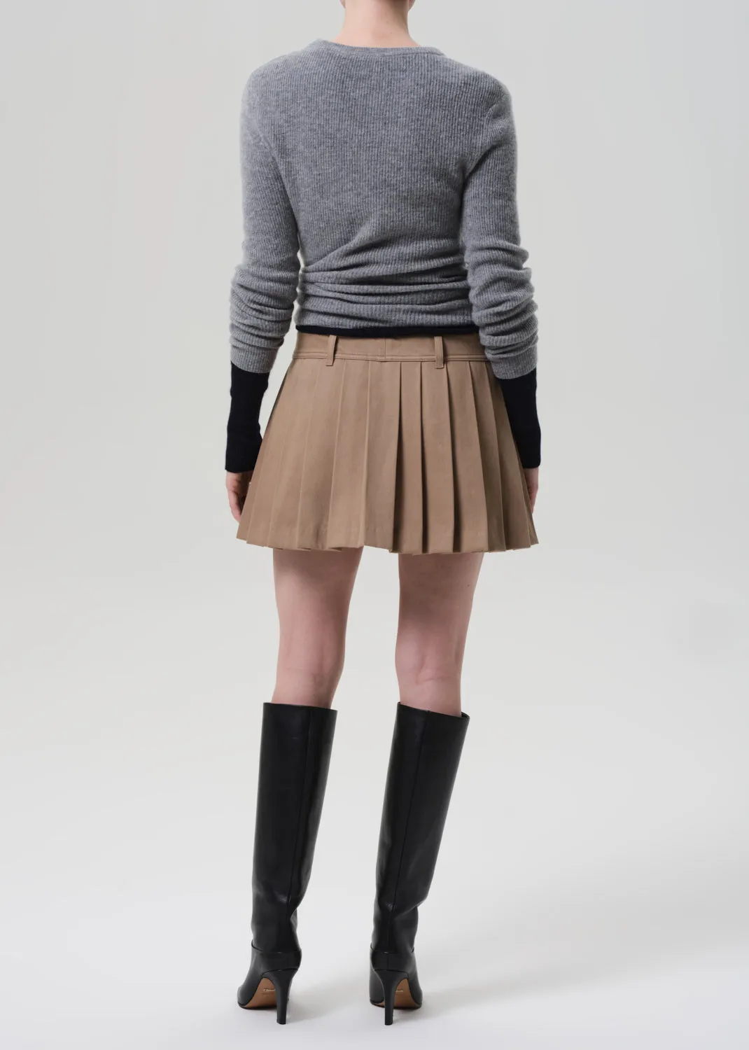Pleated Mini Skirt in Khaki sold by Citizens Of Humanity product image thumbnail 3