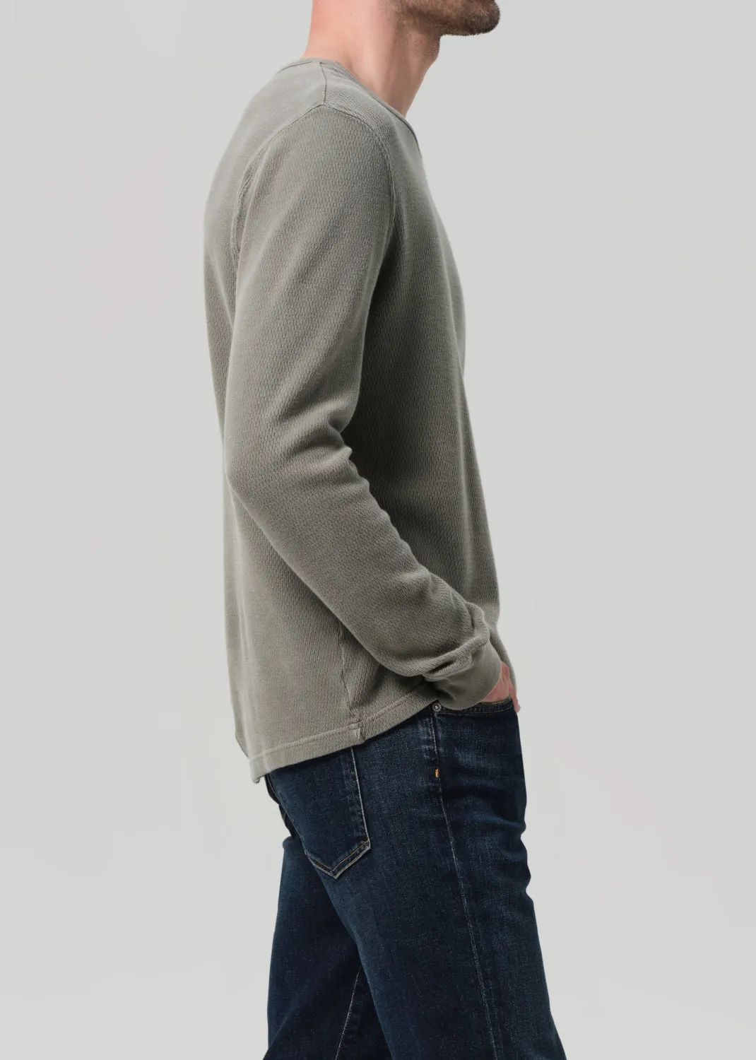 Waffle Crewneck in Fatigue sold by Citizens Of Humanity product image thumbnail 4