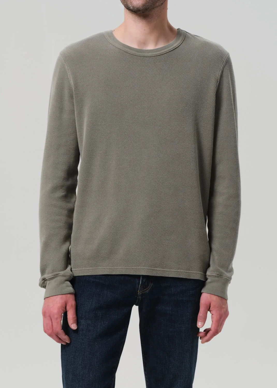 Waffle Crewneck in Fatigue sold by Citizens Of Humanity product image thumbnail 2