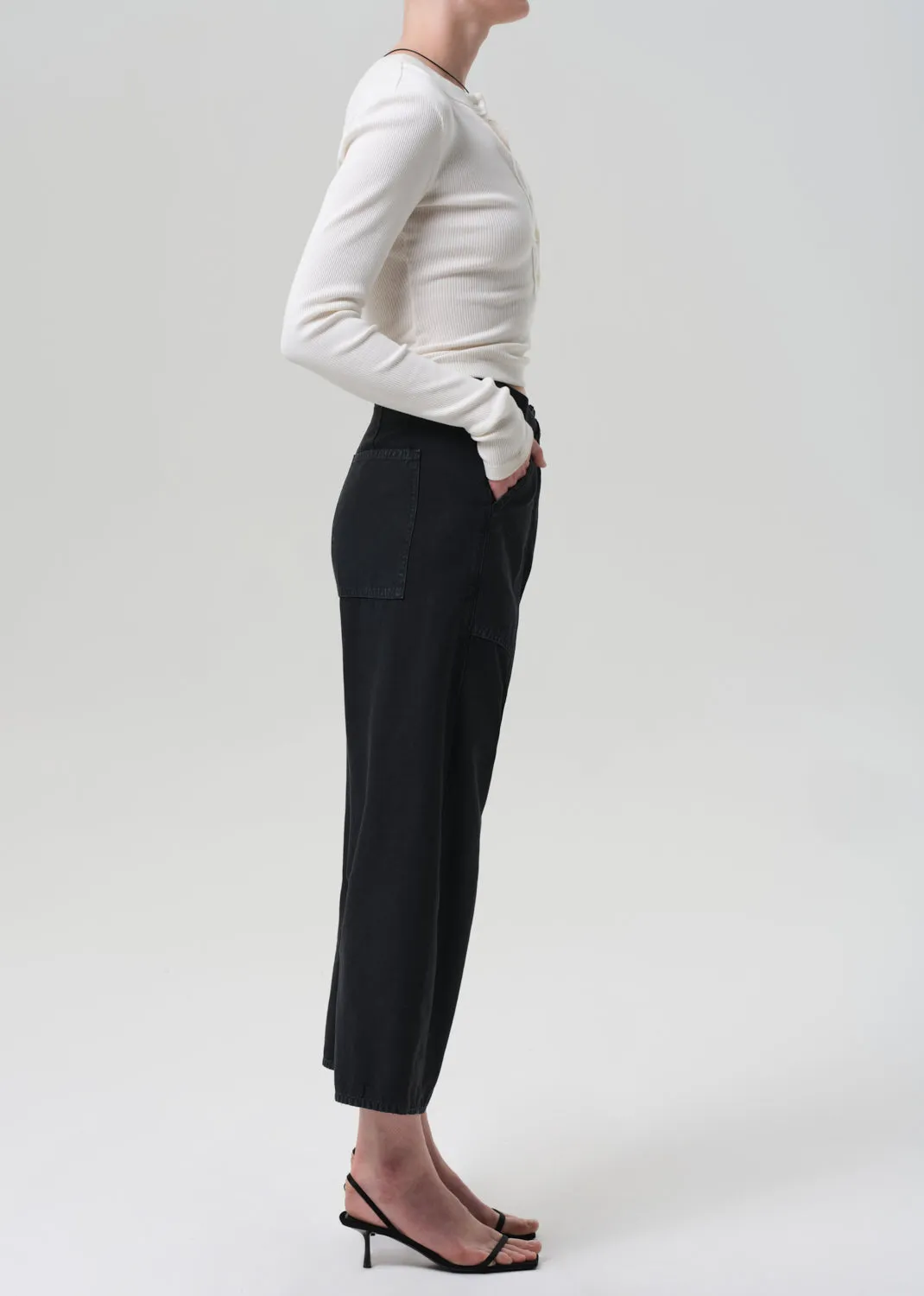 Ines Crop Utility Trouser in Washed Black sold by Citizens Of Humanity product image thumbnail 3