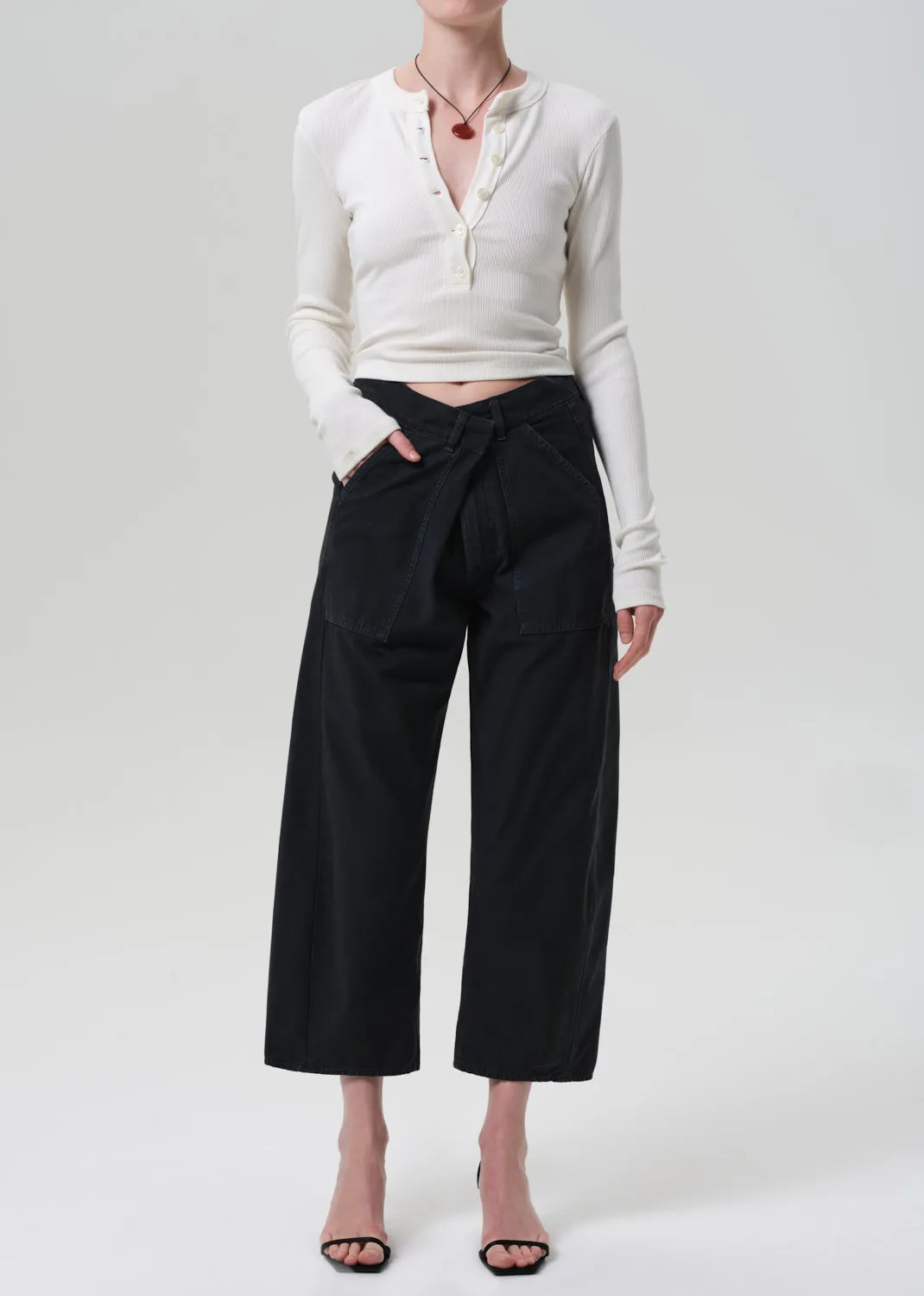 Ines Crop Utility Trouser in Washed Black sold by Citizens Of Humanity
