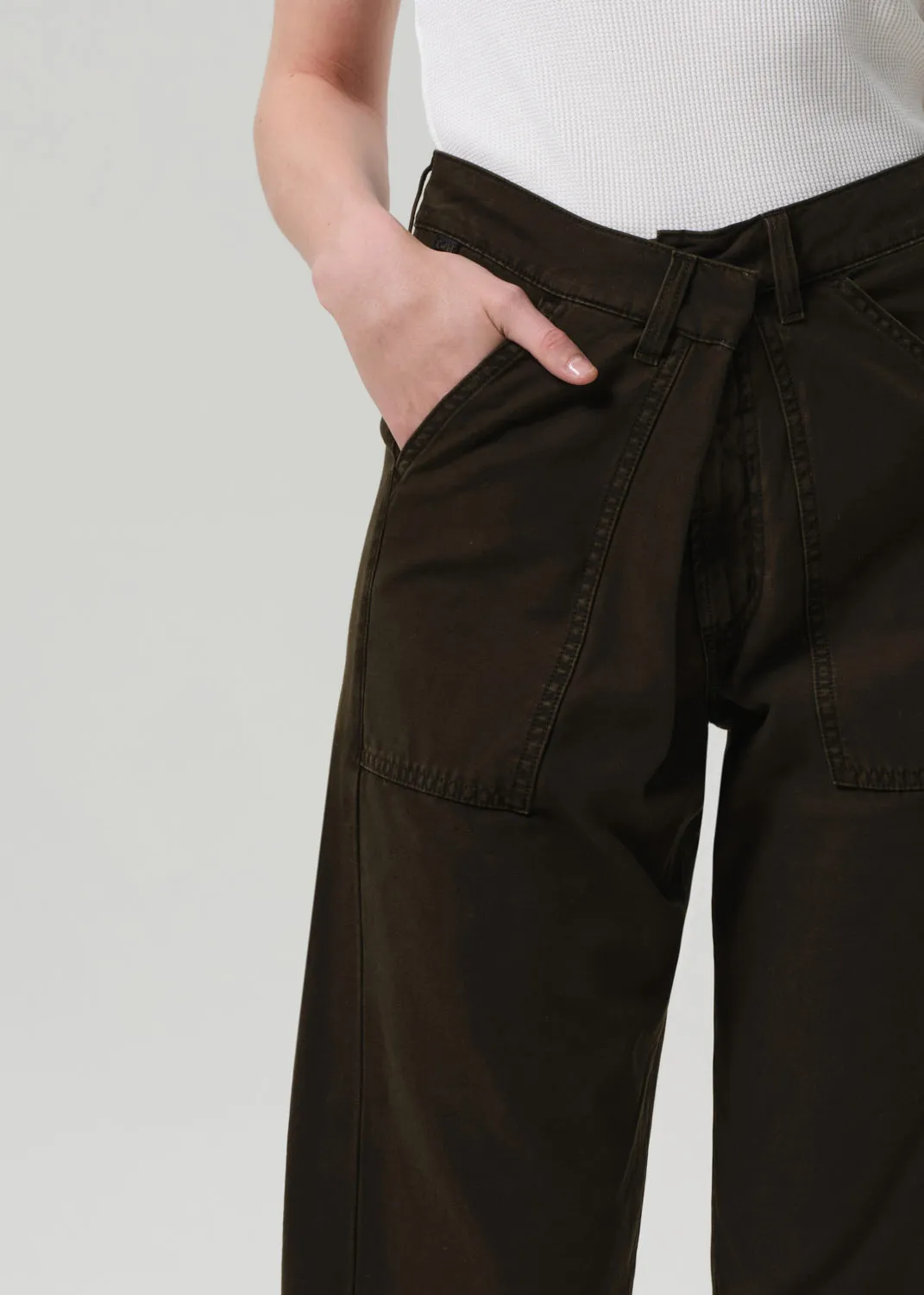 Ines Crop Utility Trouser in Moss sold by Citizens Of Humanity product image thumbnail 5