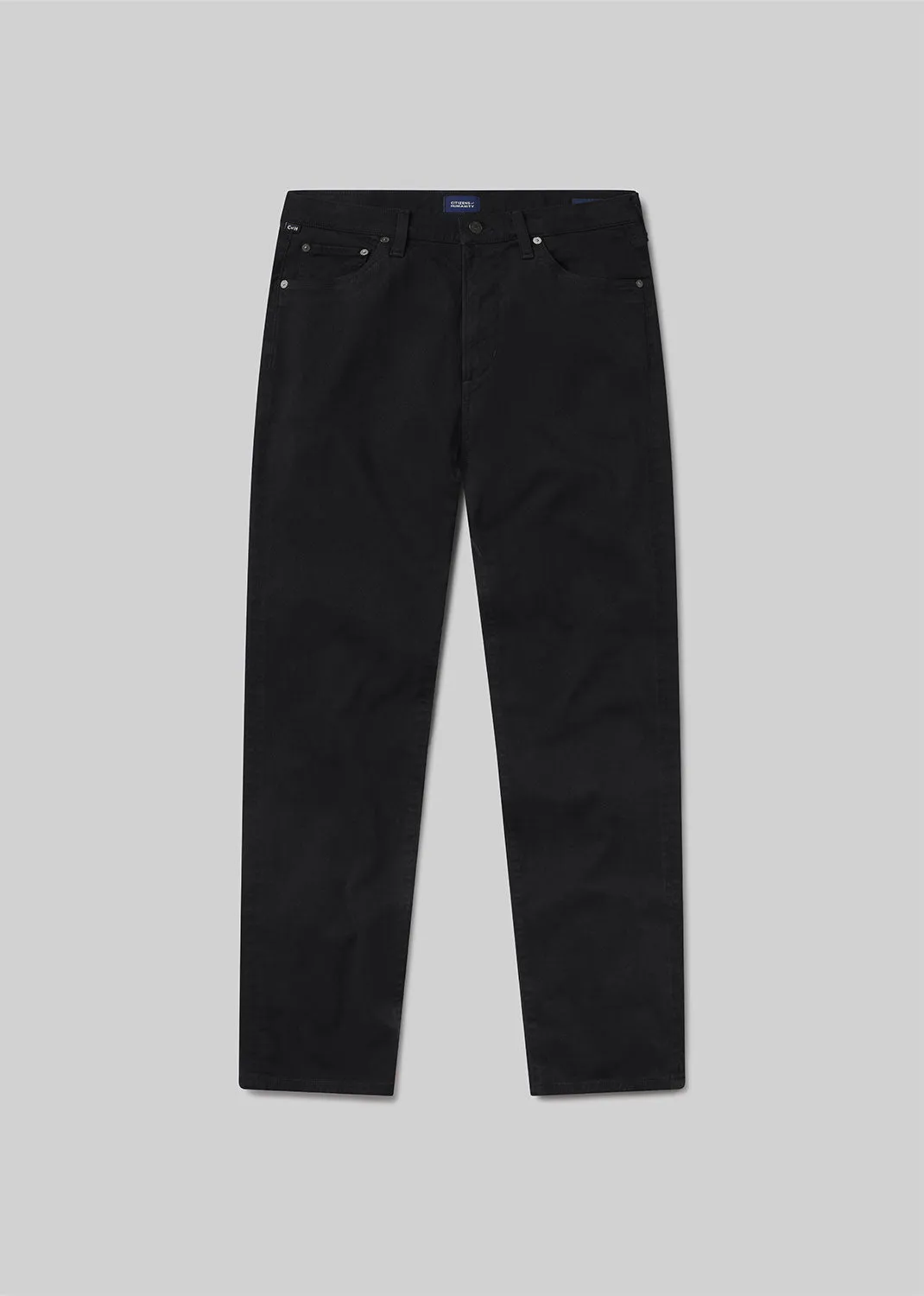 Elijah Straight Cashmere Touch Twill in Black sold by Citizens Of Humanity