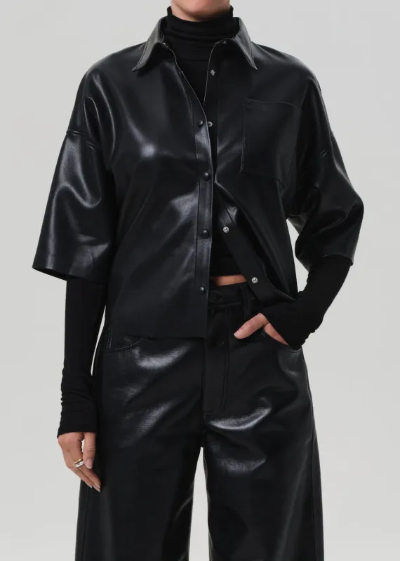 Frances Cropped Cape Button Up in Black sold by Citizens Of Humanity