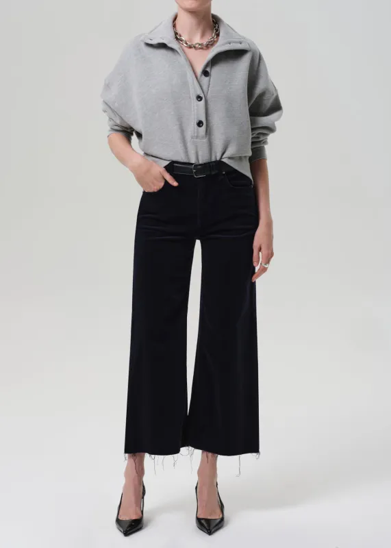 Lyra Wide Leg Crop Corduroy in Navy sold by Citizens Of Humanity