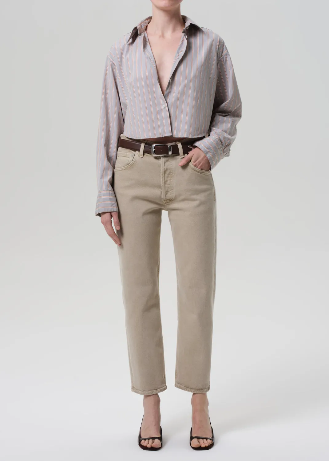 Ana Cropped Shirt in Noble Stripe sold by Citizens Of Humanity product image thumbnail 5