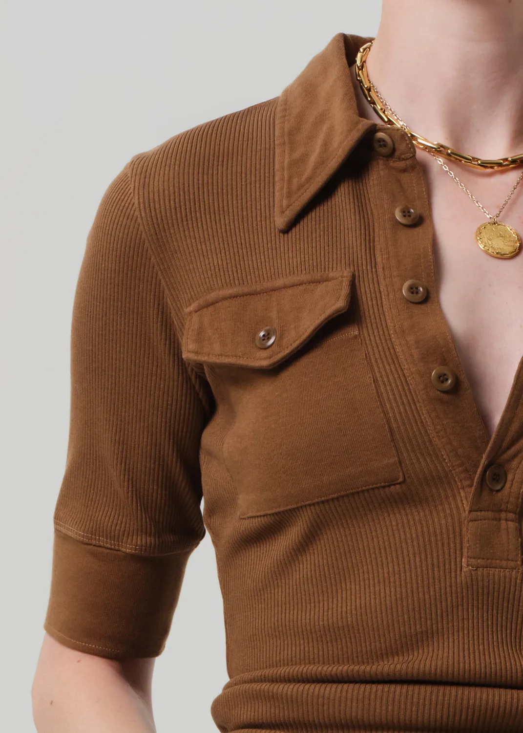 Amina Polo Shirt in Manuka sold by Citizens Of Humanity product image thumbnail 4