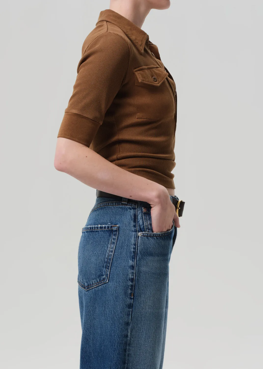 Amina Polo Shirt in Manuka sold by Citizens Of Humanity product image thumbnail 3