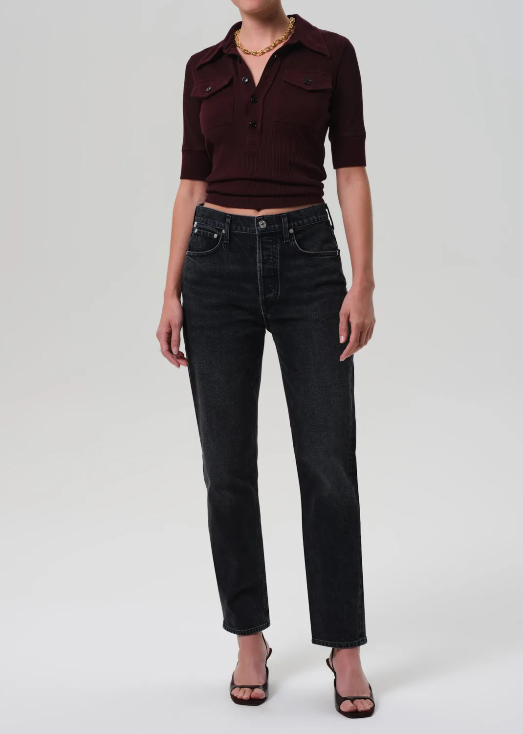 Amina Polo Shirt in Mahogany sold by Citizens Of Humanity product image thumbnail 5