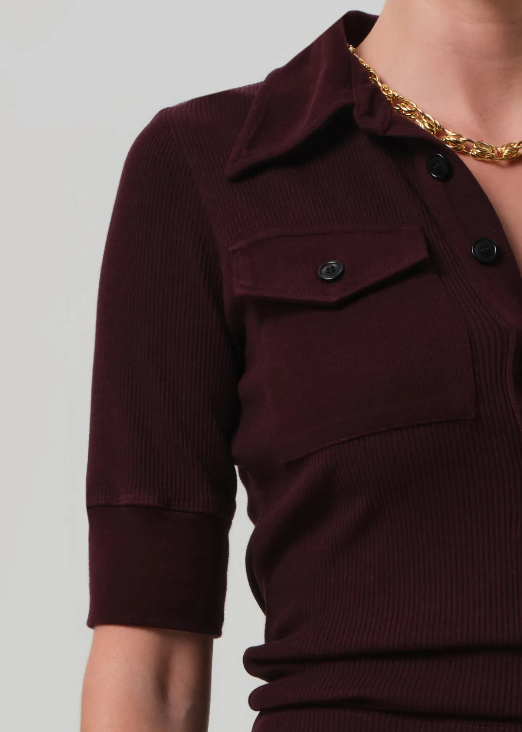 Amina Polo Shirt in Mahogany sold by Citizens Of Humanity product image thumbnail 4