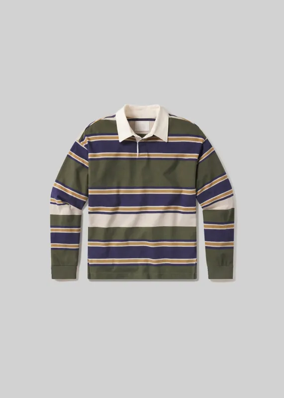 Rugby Shirt in Green Rugby Stripe sold by Citizens Of Humanity
