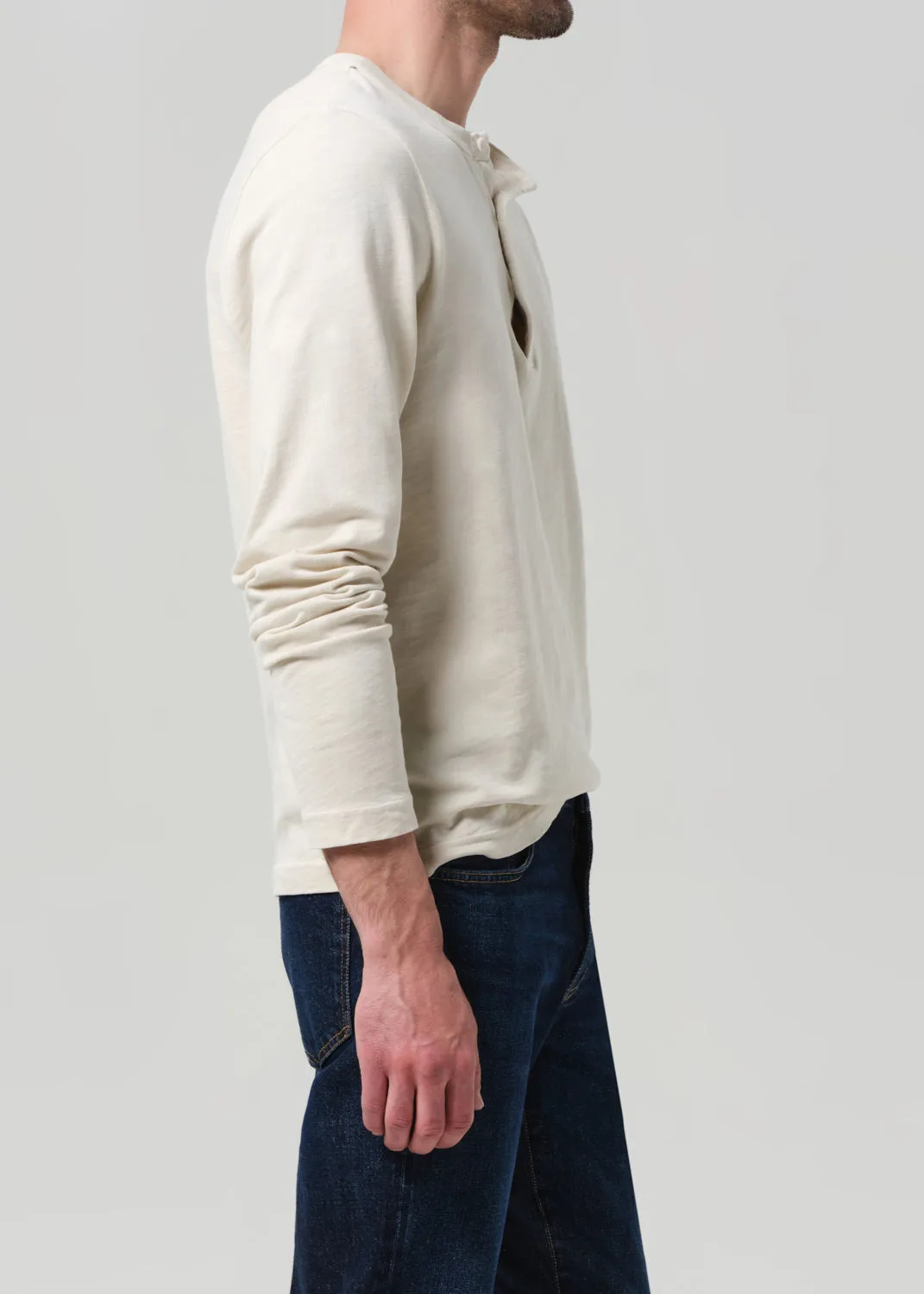 Three Button Henley in Ecru sold by Citizens Of Humanity product image thumbnail 4