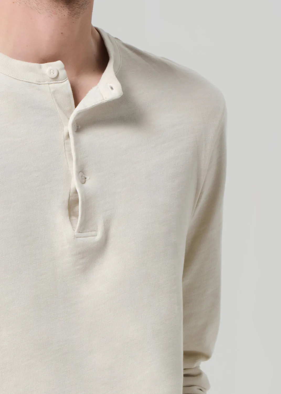 Three Button Henley in Ecru sold by Citizens Of Humanity product image thumbnail 5