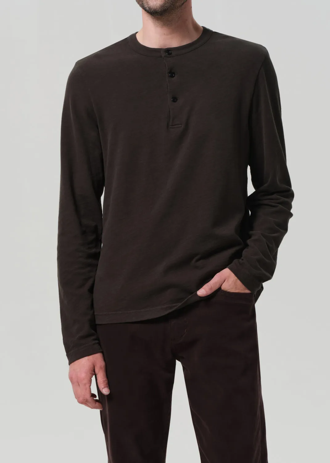 Three Button Henley in Forrest sold by Citizens Of Humanity product image thumbnail 2