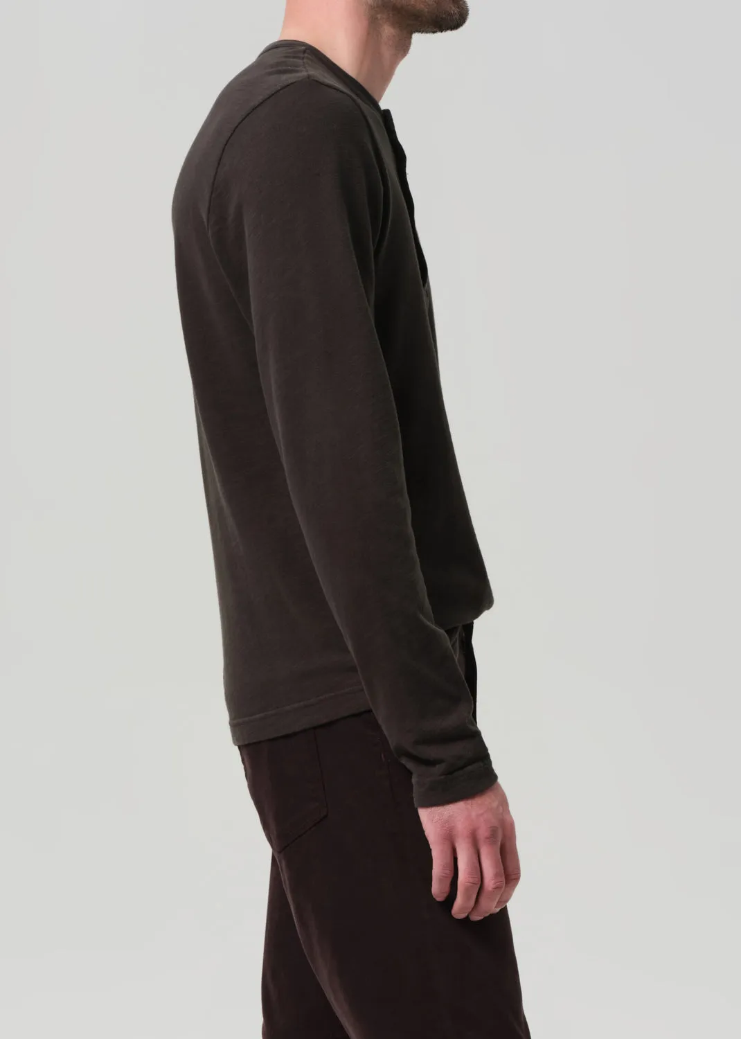 Three Button Henley in Forrest sold by Citizens Of Humanity product image thumbnail 4
