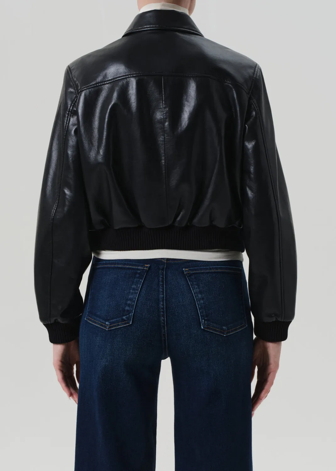 Lola Bomber Recycled Leather Jacket in Black sold by Citizens Of Humanity product image thumbnail 3