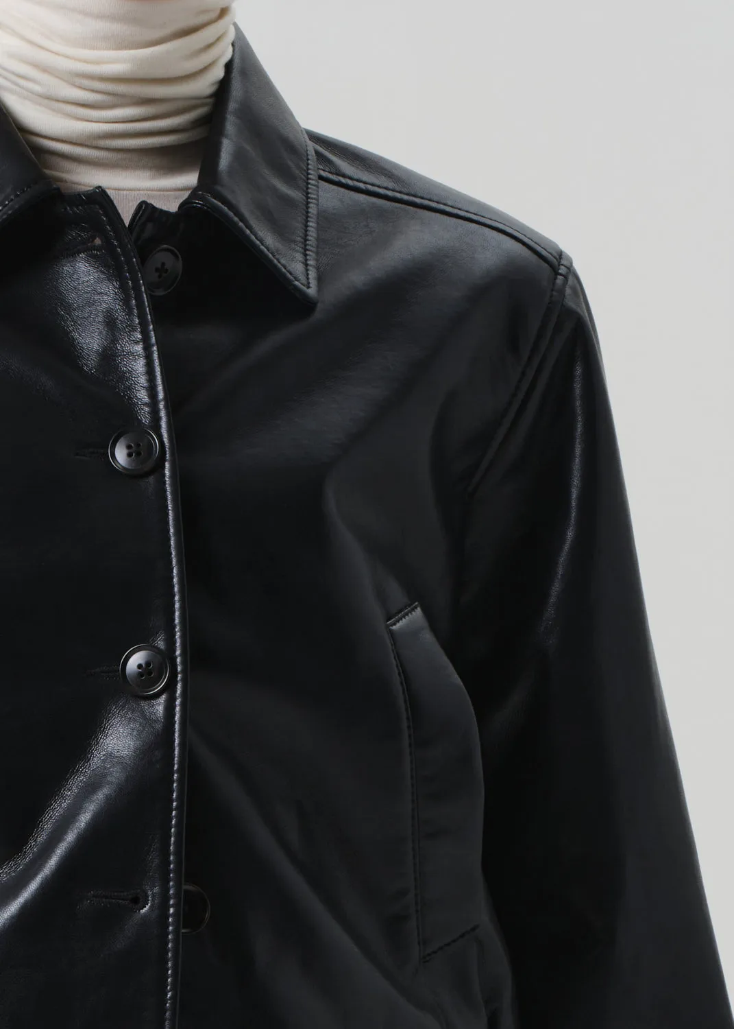 Lola Bomber Recycled Leather Jacket in Black sold by Citizens Of Humanity product image thumbnail 5