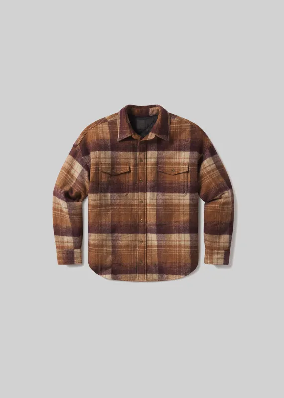 Shigoto Shirt Jacket in Tan Plaid made by Citizens Of Humanity