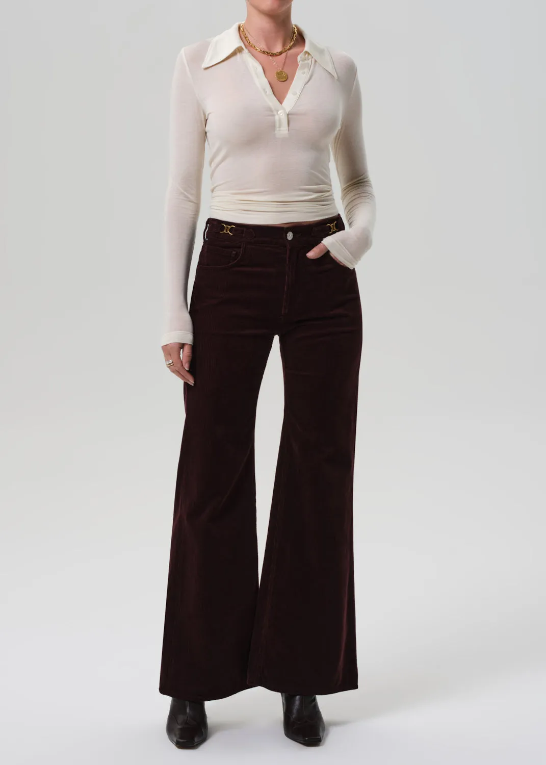 Kimberly Flare With Horsebit Corduroy in Mahogany sold by Citizens Of Humanity