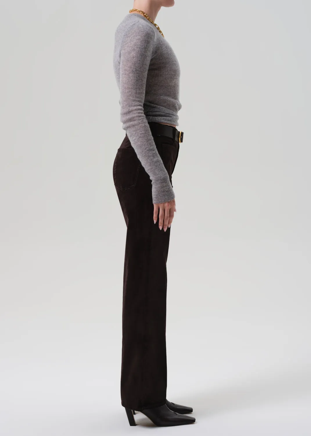Kimberly Patch Pocket Flare Velvet in Espresso sold by Citizens Of Humanity product image thumbnail 3