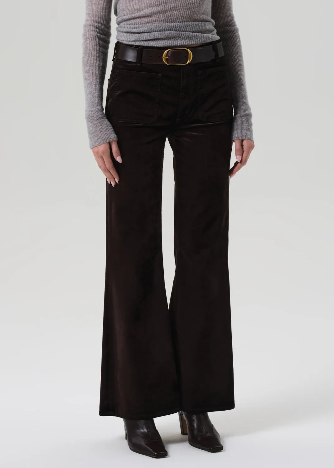 Kimberly Patch Pocket Flare Velvet in Espresso sold by Citizens Of Humanity product image thumbnail 4