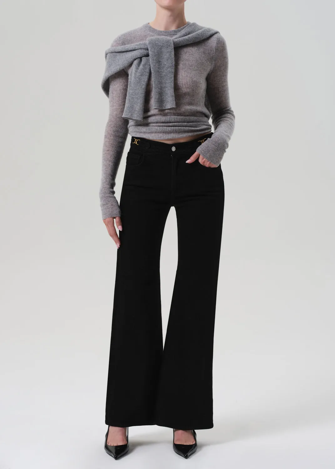 Kimberly Flare With Horsebit in Rich Black sold by Citizens Of Humanity