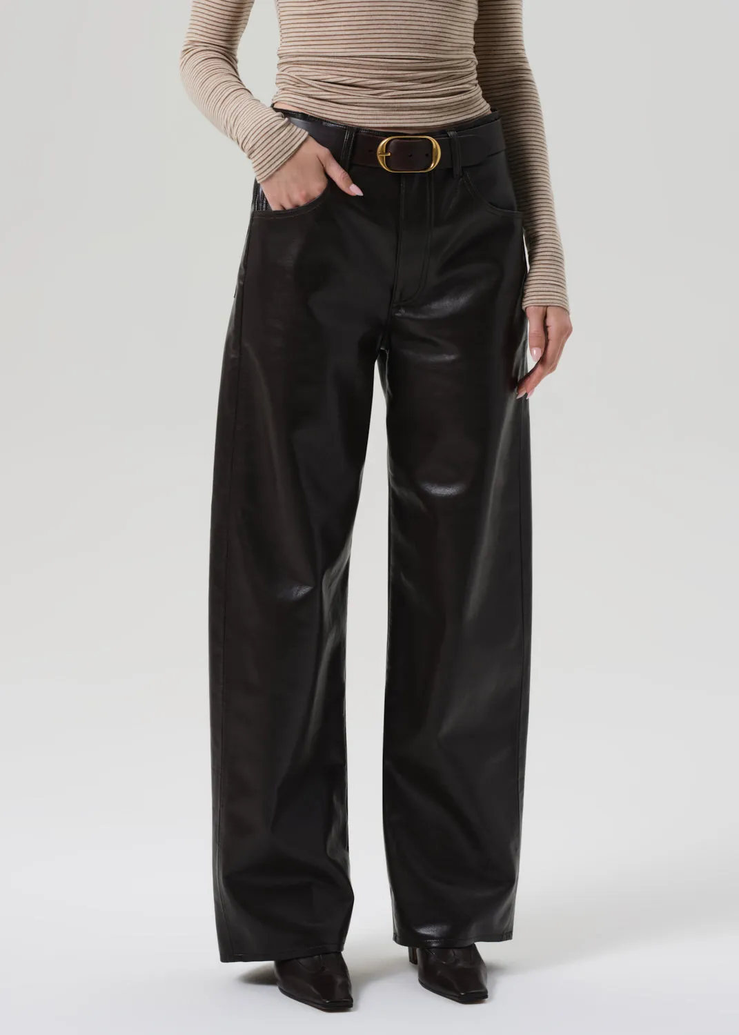 Ayla Baggy Recycled Leather in Chocolate Dark Brown sold by Citizens Of Humanity product image thumbnail 4