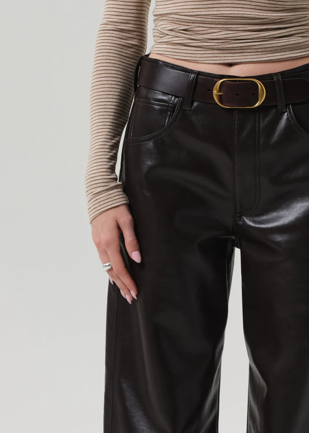 Ayla Baggy Recycled Leather in Chocolate Dark Brown sold by Citizens Of Humanity product image thumbnail 5