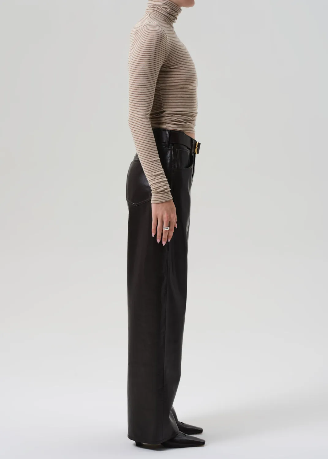 Ayla Baggy Recycled Leather in Chocolate Dark Brown sold by Citizens Of Humanity product image thumbnail 3