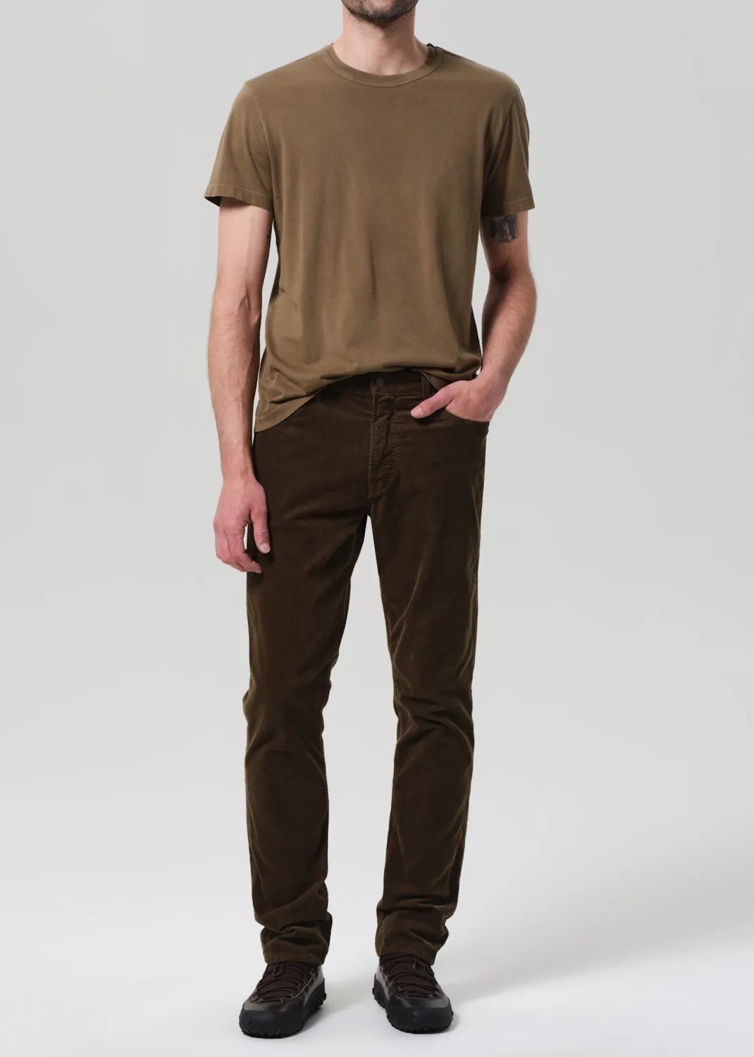Elijah Straight Stretch Corduroy in Olive sold by Citizens Of Humanity product image thumbnail 2