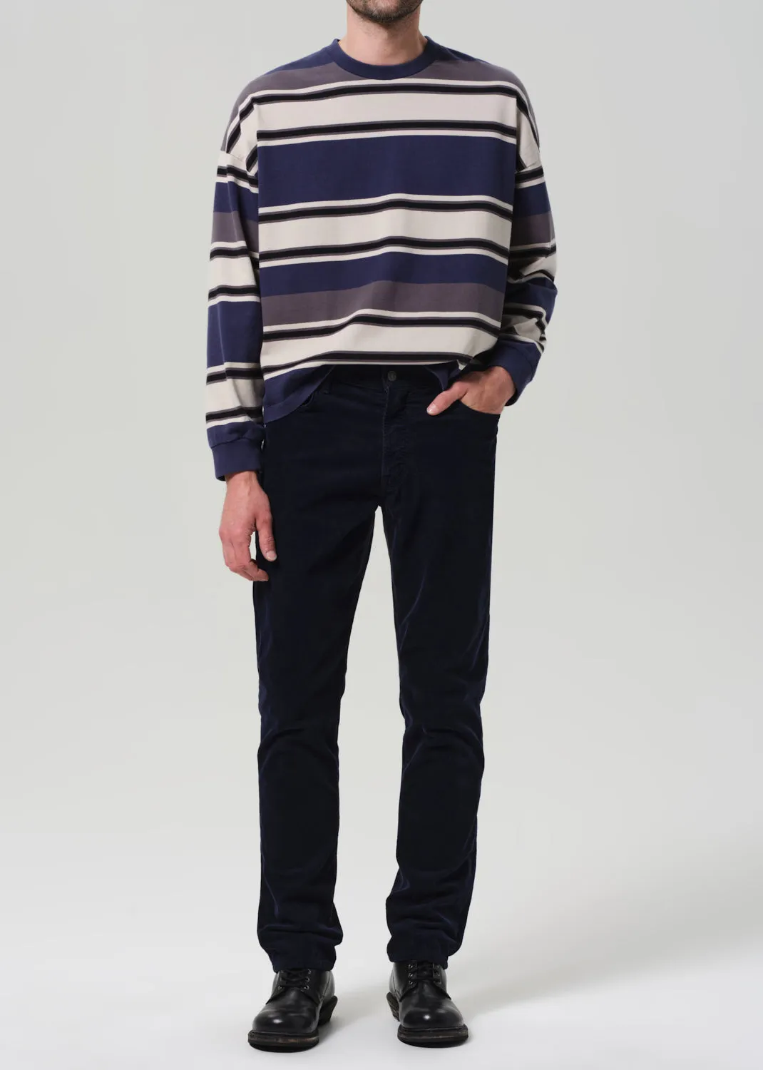 Elijah Straight Stretch Corduroy in Navy sold by Citizens Of Humanity product image thumbnail 2
