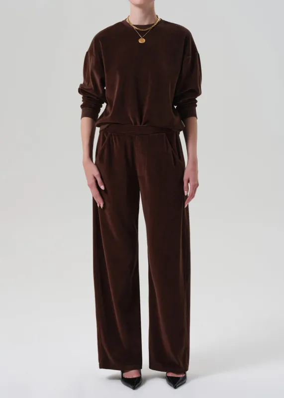 Brynn Drawstring Velour Pant in Cammello sold by Citizens Of Humanity