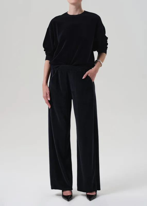Brynn Drawstring Velour Pant in Notte sold by Citizens Of Humanity