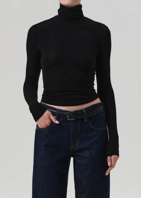 Caradene Rib Turtleneck in Black sold by Citizens Of Humanity