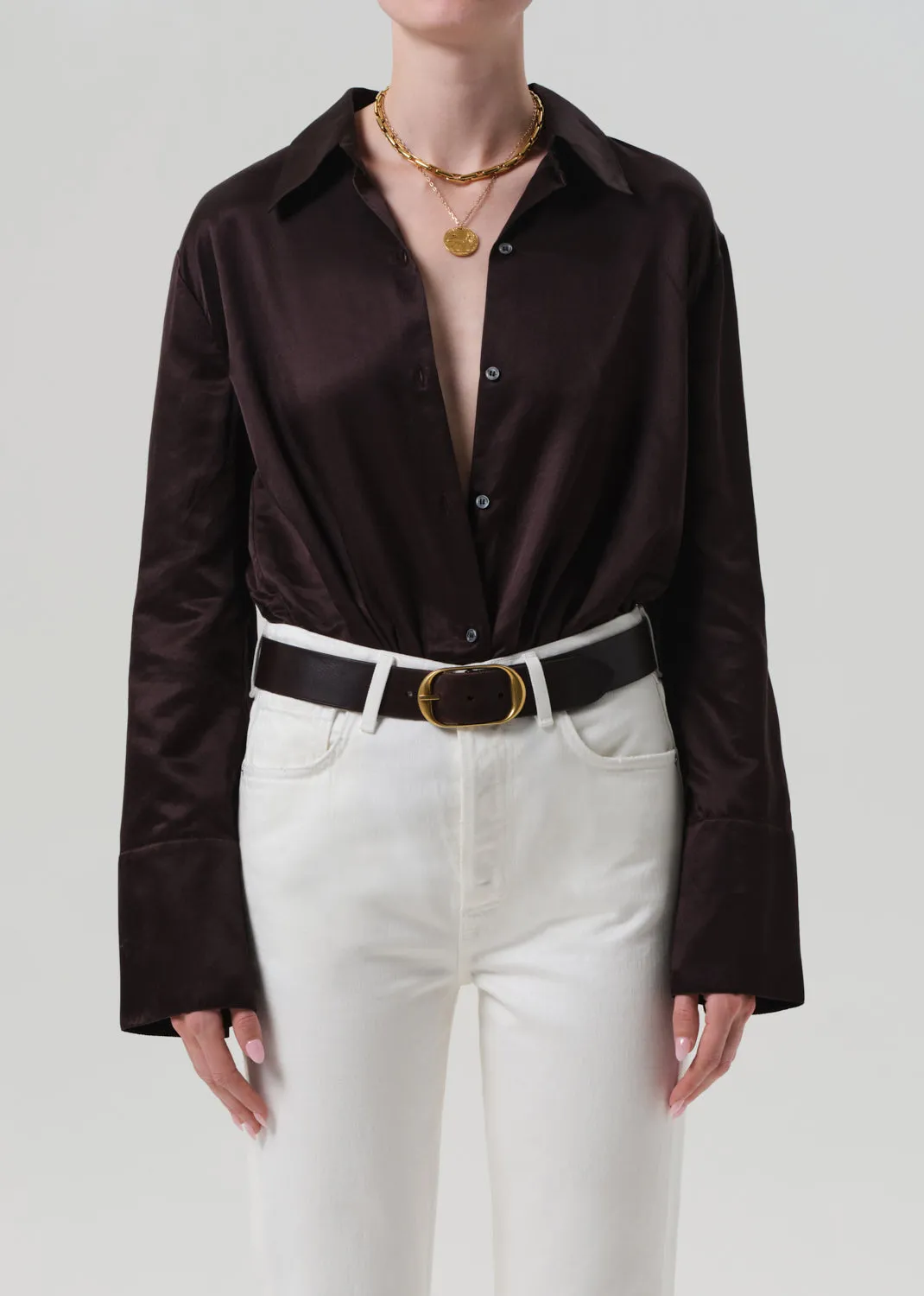 Camilia Shirt in Chocolate Dark Brown sold by Citizens Of Humanity