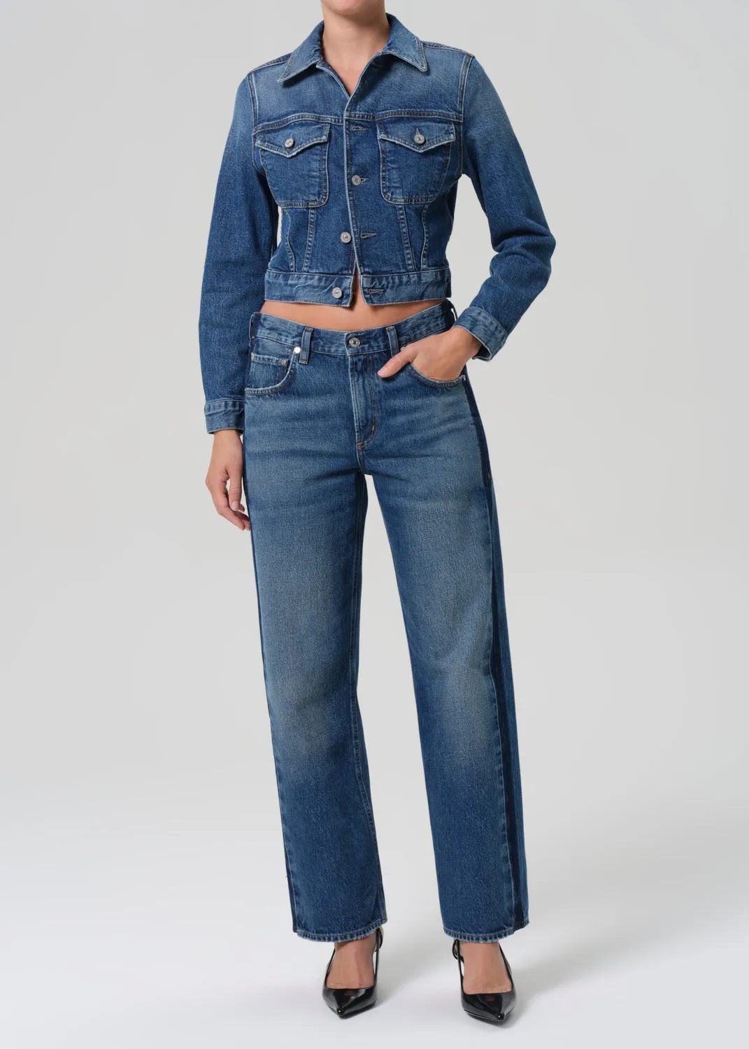 Lindz Easy Straight Tuxedo Stripe in Liro sold by Citizens Of Humanity