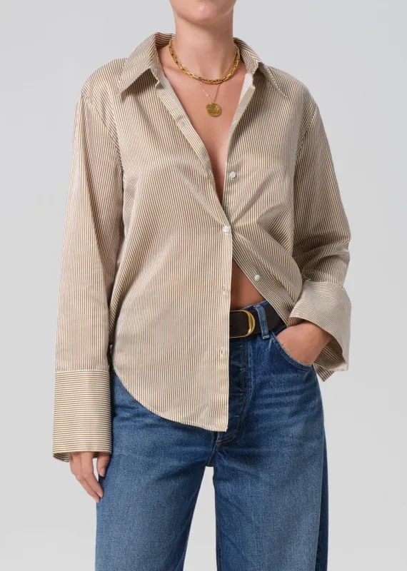 Camilia Shirt in Bronze Stripe sold by Citizens Of Humanity