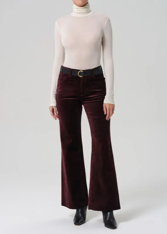 Kimberly 70's Flare Velvet in Burgundy sold by Citizens Of Humanity