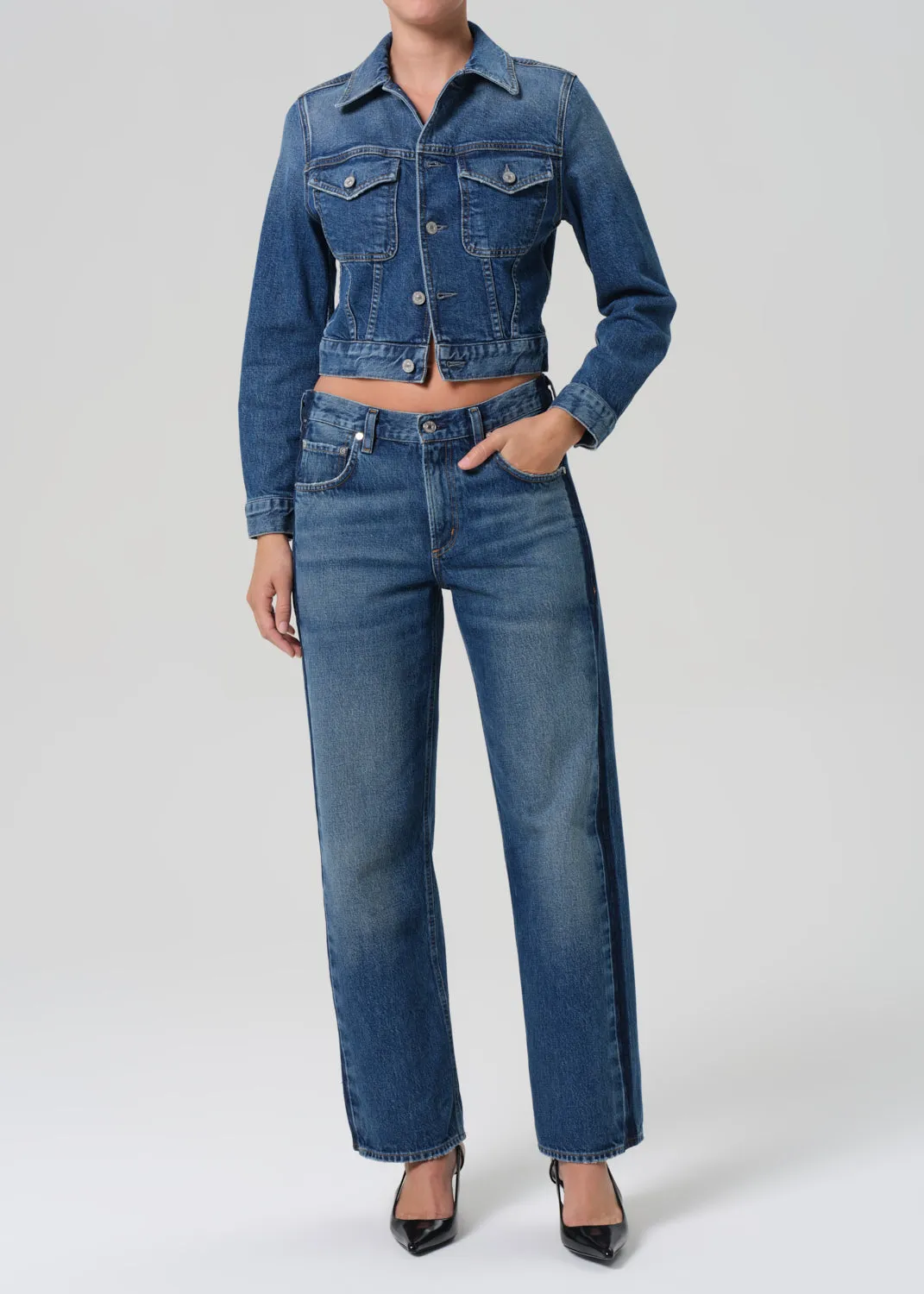 Charisse Shrunken Jacket in Briar sold by Citizens Of Humanity product image thumbnail 5