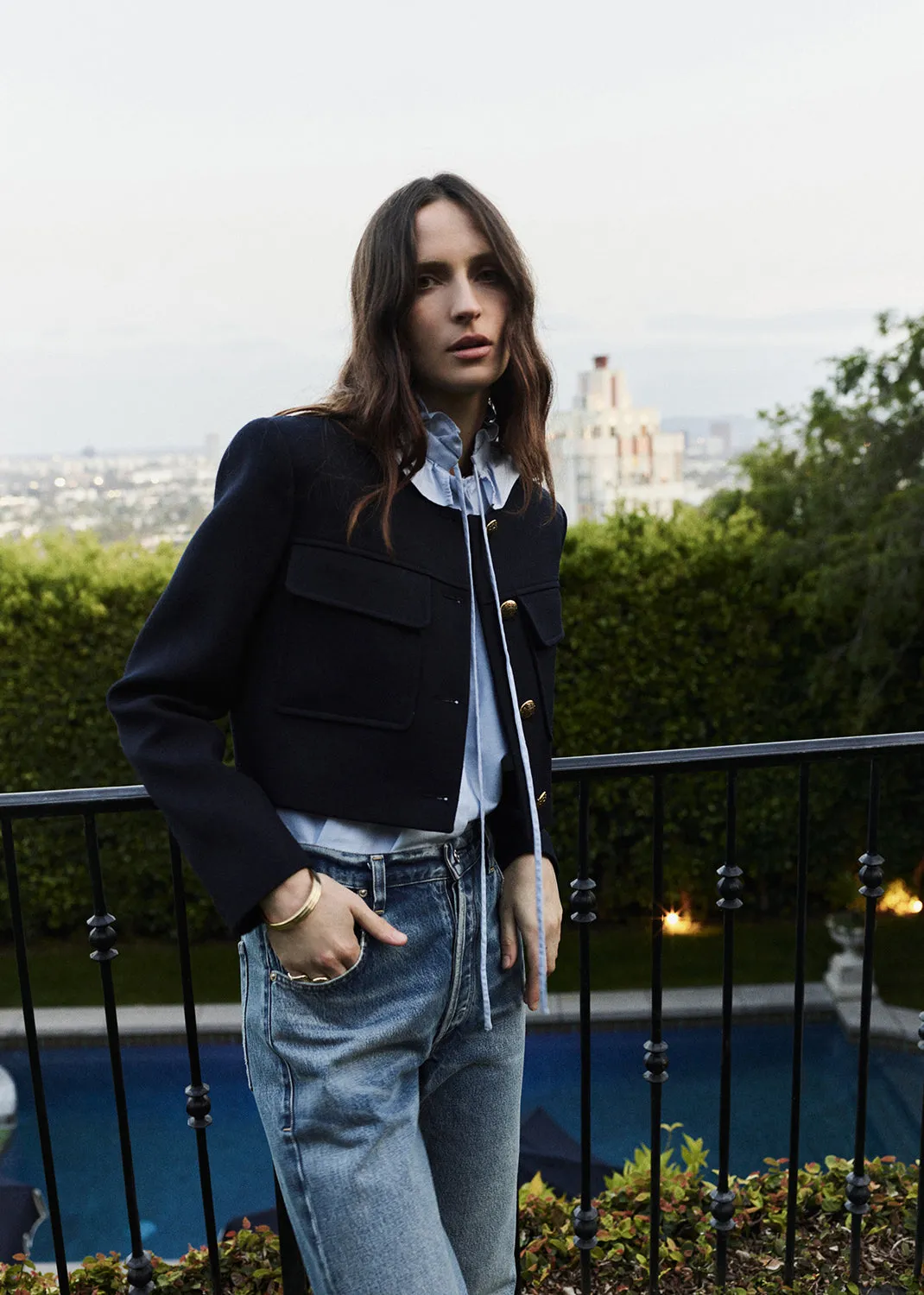 Calista Frill Collar Shirt in Blue sold by Citizens Of Humanity product image thumbnail 2