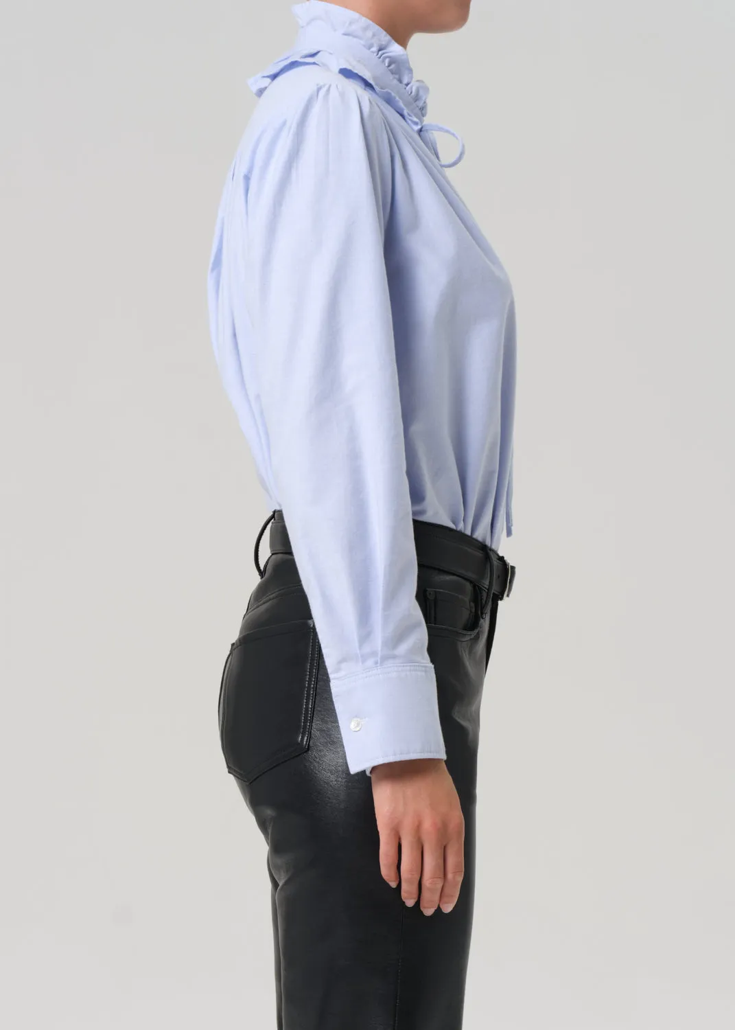 Calista Frill Collar Shirt in Blue sold by Citizens Of Humanity product image thumbnail 4