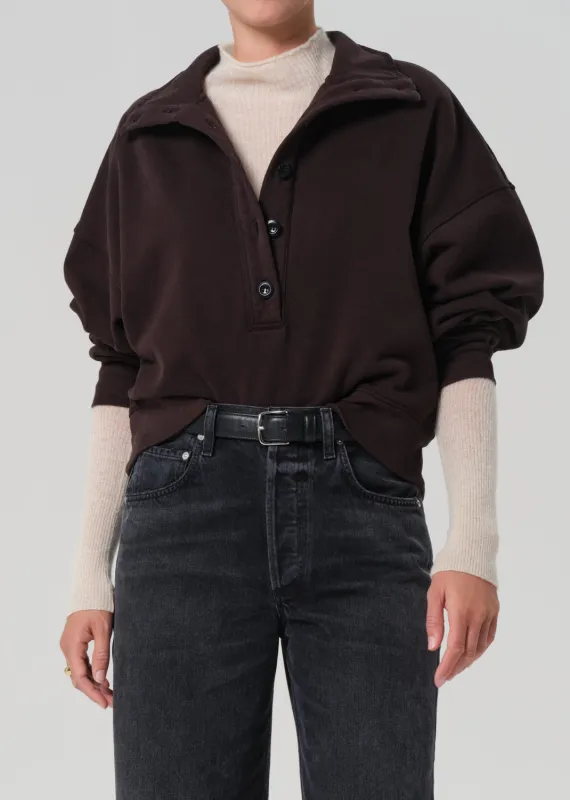 Mirelle Funnel Neck in Chocolate sold by Citizens Of Humanity