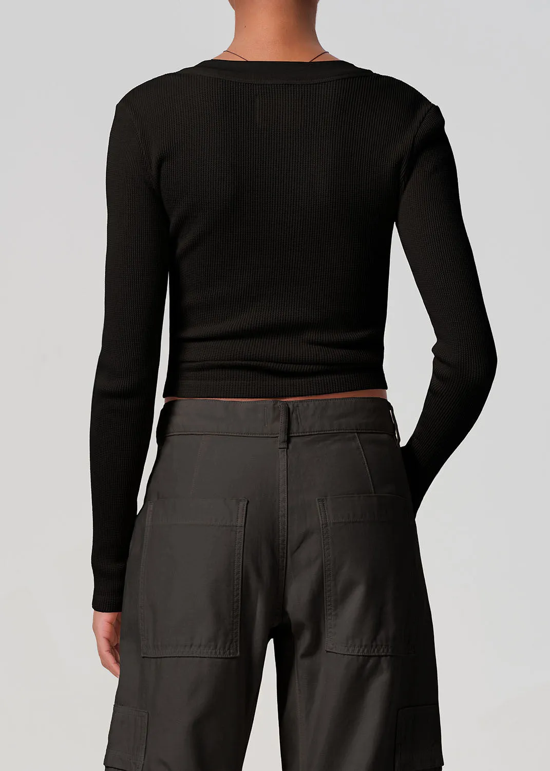 Varra Waffle Henley in Black sold by Citizens Of Humanity product image thumbnail 2