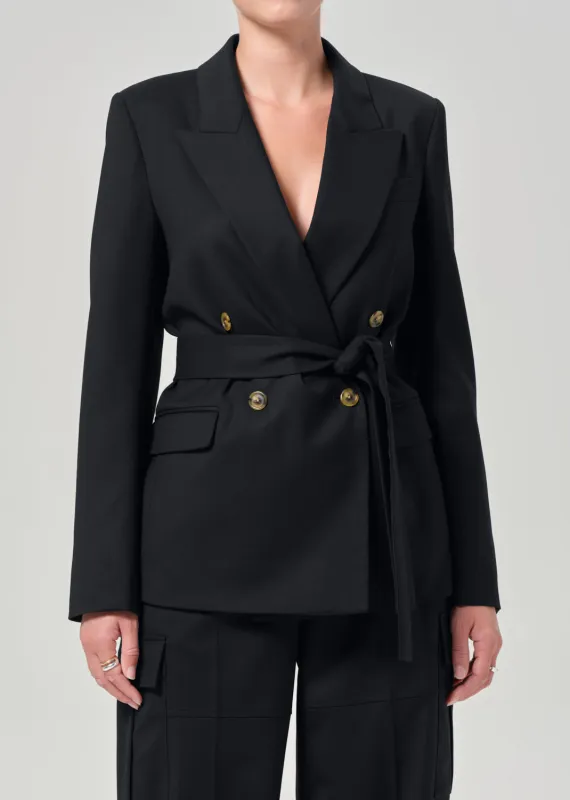 Belted Peak Label Blazer in Black sold by Citizens Of Humanity