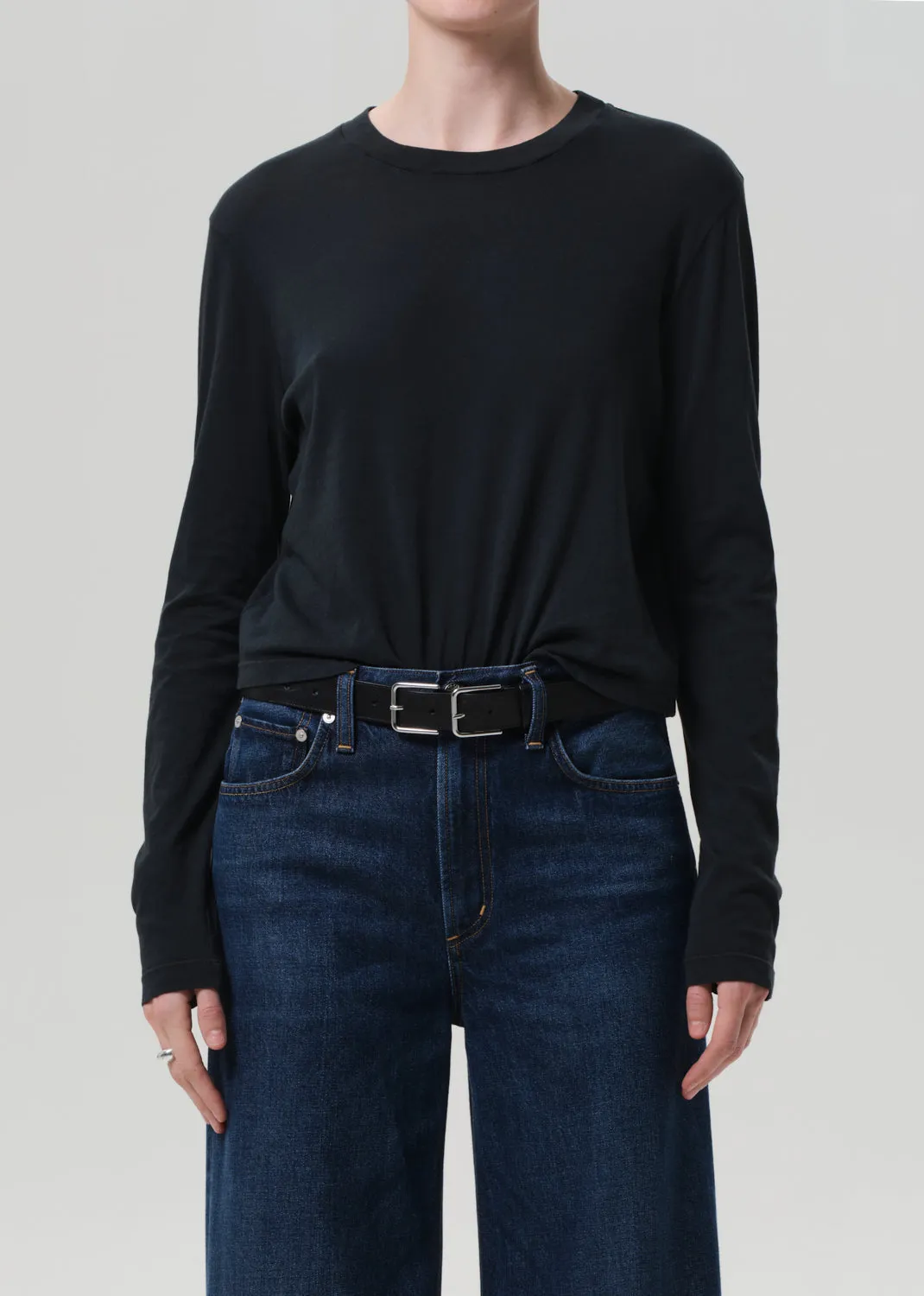 Sabine Cropped Long Sleeve in Washed Black sold by Citizens Of Humanity